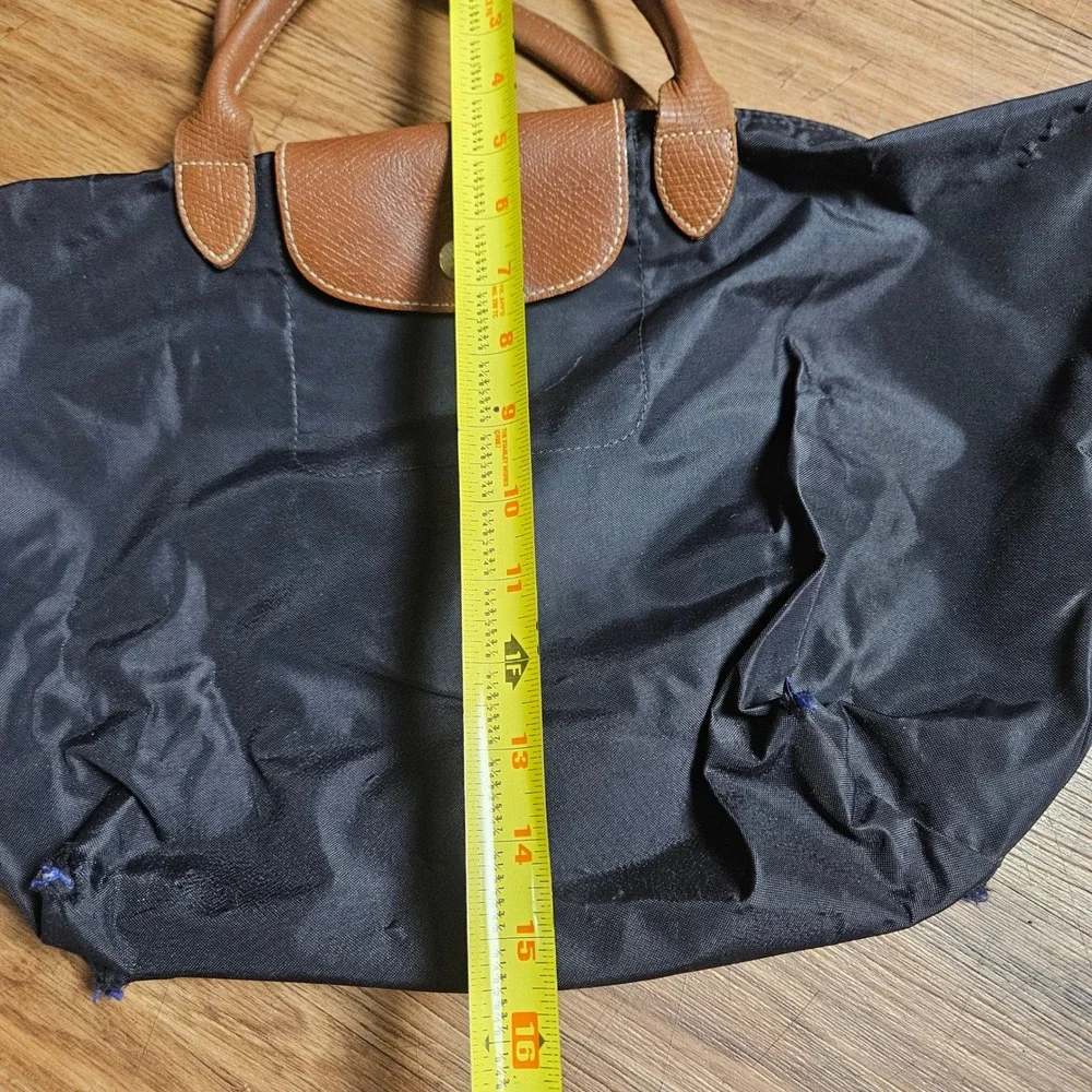 Longchamp Le Pliage Original Handbag Nylon Tote Bag L Leather Trim Foldable
